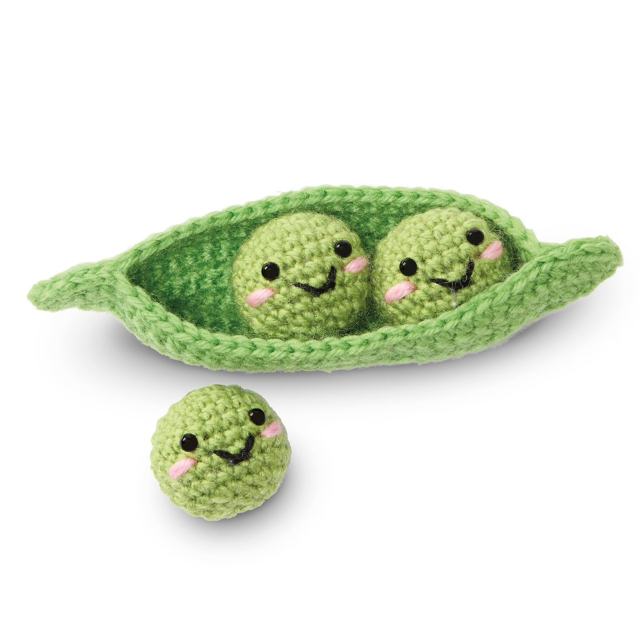 Trousse de crochet de niveau intermédiaire pour peluche amigurumi en forme de pois de Loops & Threads